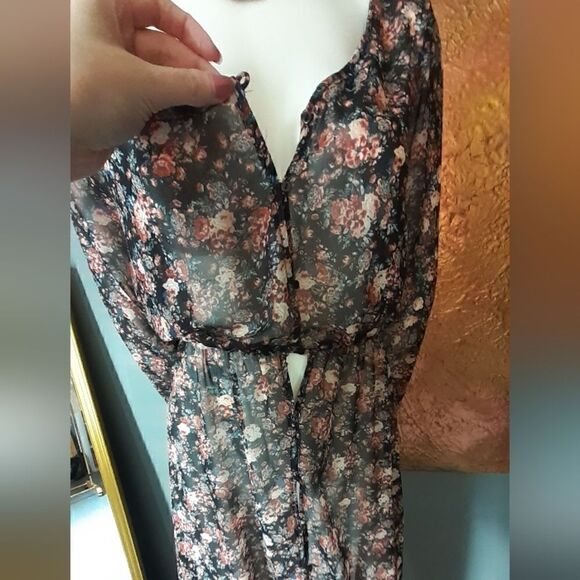 Zara Chiffon Floral Maxi Dress - Picture 7 of 16